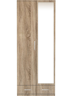 ArteLibre Solvi Δίφυλλη Ντουλάπα Ρούχων με Καθρέπτη 60x33x180cm 14370123