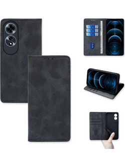 Sonique Vintage Magnet Θήκη Πορτοφόλι για Oppo A60 Μαύρο