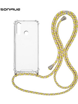 Sonique Armor Clear Θήκη με Κορδόνι Rainbow Yellow (Xiaomi Redmi Note 8 / Redmi Note 8 2021)