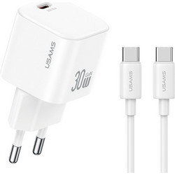 Usams CC262 Φορτιστής με Καλώδιο USB-C με Θύρα USB-C 30W Power Delivery