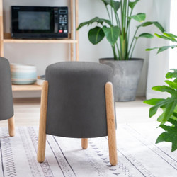 Σκαμπό Nextdeco Natural γκρι Υ46,5x38x37,5εκ