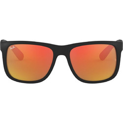 Ray-Ban RB4165 622/6Q Ανδρικά Γυαλιά Ηλίου Τετράγωνα Κοκάλινα Μαύρα με Πορτοκαλί Καθρέπτη Φακό