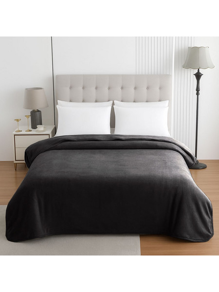 LE BLANC Κουβέρτα Le Blanc Βελουτέ 550gr Μονή 160x220 Anthraces 7012378-5