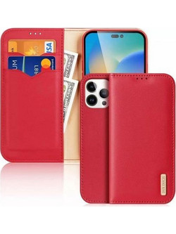 Θήκη Δερμάτινη Dux Ducis Apple iPhone 15 Pro Max Hivo RFID Wallet Κόκκινο N63000