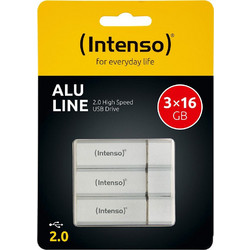 Intenso Alu Line 16GB USB Stick 2.0 με USB-A 3pcs
