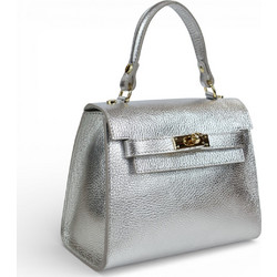 Passaggio Leather Tote Τσαντάκι Από Γνήσιο Δέρμα (Italy-Ασημί)