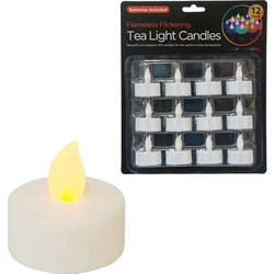 ΚΕΡΙ LED ΡΕΣΩ ΜΠΑΤΑΡΙΑΣ ΣΕΤ/12 ΛΕΥΚΟ - Φ3.5x4cm