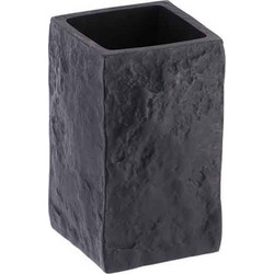 Ποτήρι μπάνιου polyresin stone μαύρο