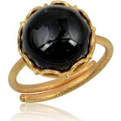 Γυναικείο Δαχτυλίδι Eleni Tsaprali Stone Large Onyx Επιχρυσωμένο 925 Ασήμι Όνυχας 0229-1 - 0229-1