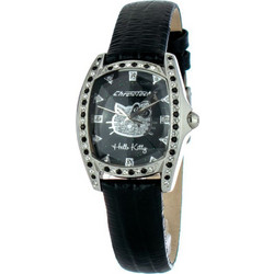 Chronotech Γυναικείο Ρολόι με Μαύρο Δερμάτινο Λουράκι CT7094SS-51