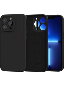 Θήκη iPhone 13 Pro Spacecase Silicone Mag Case Σιλικόνης με MagSafe - Black (5905719138707)