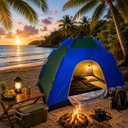 Σκηνή Camping Αυτόματου Ανοίγματος 4-5 Ατόμων 260x260x170cm Αδιάβροχη ForHome 16807 - For Home