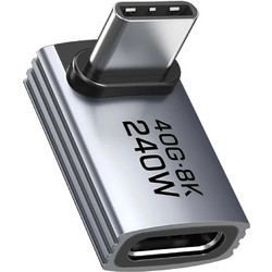 Αντάπτορας USB-C Γωνιακός USB4 240W 40Gbps 8K Γκρι Cabletime CT-OTG42-AG