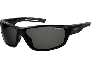 Polaroid Eyewear PLD7029/S 807/M9 Αθλητικά Γυαλιά Ηλίου Ορθογώνια Μεταλλικά Μαύρα με Μαύρο Polarized Φακό