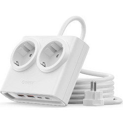 Orico PDC25 25W 6in1 Power Strip 2x AC + 2x USB-A + 2x USB-C - White