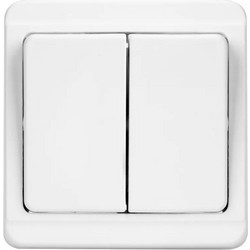 TESLA STROPKOV διακόπτης κομμυτατέρ Standard A0214, διπλός, λευκός