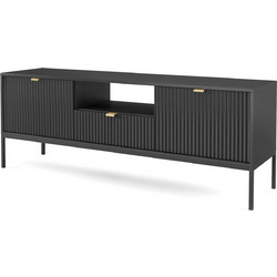 PoliHome Έπιπλο Τηλεόρασης Ξύλινο Μαύρο Μ154xΠ39xΥ56cm Palermo 162396849