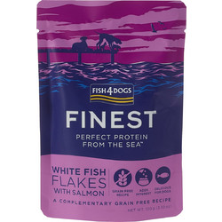 Fish4dogs Finest Pouch White Fish Flakes with Salmon 100gr