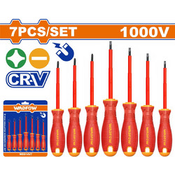 WADFOW Σετ κατσαβίδια μαγνητικά VDE 1000V 7 τεμάχια (WSS7407)