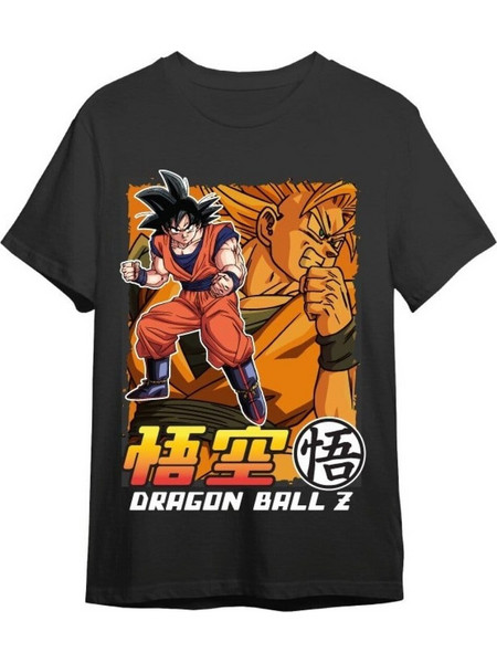 Dragon Ball Z T-Shirt Goku & Super Saiyan Black Size L