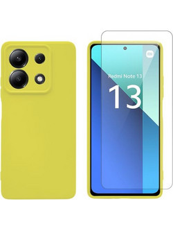 Redshield Xiaomi Redmi Note 13 5G Silicone Case & Glass Yellow Σετ - Θήκη Κινητου & Προστατευτικό Οθόνης