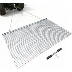 VEVOR Drag Harrow, 1,5x0,9 m, Τσουγκράνα σβάρνας αλυσίδας υψηλής απόδοσης, ATVs UTVs Tractors Attachments, ανθεκτικό γαλβανισμένο χαλύβδινο πλέγμα έλξης με αλυσίδα ρυμούλκησης, για ισοπέδωση αγροτεμαχ