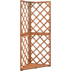 vidaXL Γωνιακό 50x50x145 εκ. Μασίφ Ξύλο Ελάτης Γκρι - Καφέ