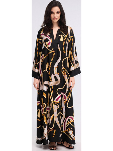 Halima Luxury Μάξι Καφτάνι - Kaftan Golden Chains | Eva Lingerie