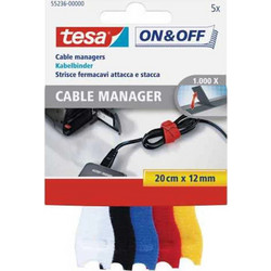 Tesa Δεματικά Καλωδίων Πλαστικά 200mmx12mm σε Πολύχρωμο χρώμα (5τμχ) (55236-00000-01)