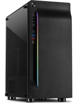 Inter-Tech A-3411 Creek Gaming Midi Tower Κουτί Υπολογιστή RGB με Πλαϊνό Παράθυρο