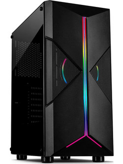Inter-Tech IT-3306 Cavy Gaming Midi Tower Κουτί Υπολογιστή RGB με Πλαϊνό Παράθυρο