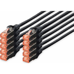 Digitus S/FTP Cat.6 Καλώδιο Δικτύου Ethernet 1m Black 10τμχ