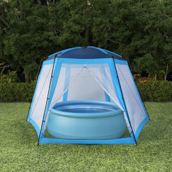 vidaXL Σκίαστρο Πισίνας Υφασμάτινο - μπλε, 500 x 433 x 250 cm