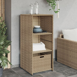 vidaXL Ντουλάπι Αποθήκευσης Κήπου 50x55x115 εκ. Συνθετικό Ρατάν - μπεζ
