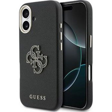 Guess PU Resin Logo Case for iPhone 17 Black