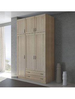 Τρίφυλλη Ντουλάπα Ρούχων με Πατάρι Latte 152x60x233cm 30209
