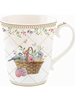 Easy Life Κούπα Πορσελάνης Spring Bloom 8.5x8.5x9.5cm 275ml Λευκή/Πολύχρωμη