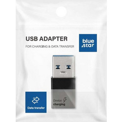 Blue Star USB Adapter - Μετατροπέας Type-C σε USB-A 3.0 σε Μαύρο Χρώμα