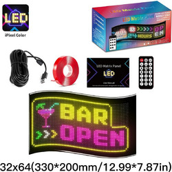 GLOBOSTAR(R) MATRIX GLB-106-0008 Εύκαμπτη Κυλιόμενη Ψηφιακή Επιγραφή 33x20cm P4.5 64x32 Pixel LED 10W AC 220-240V Αδιάβροχο IP65 Πολύχρωμο RGB - Bluetooth Control μέσω iPIXEL APP - Μ33 x Π0.4 x Υ20cm