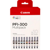 Canon PFI-300 MBK/PBK/C/M/Y/PC/PM/R/GY/CO Πακέτο 10 Μελανιών Εκτυπωτή Inkjet