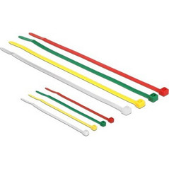 DELOCK DELOCK δεματικά καλωδίων 18628, 100x2.5mm & 200x3.6mm χρωματιστά, 200τμχ