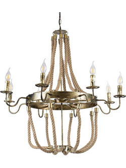 GLOBOSTAR VICTORIAN 01405 Vintage Κρεμαστό Φωτιστικό Οροφής με Ντουί 8 x E14 AC 220-240V IP20 - Μπρούτζινο Εφέ Σκουριάς & Μπεζ - Μ87 x Π87 x Υ80cm
