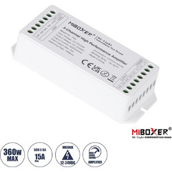 GLOBOSTAR MiBOXER-PA5 71429 DC Ενισχυτής Ισχύος & Σήματος Υψηλής Ταχύτητας με 5 x 6A 144W Κανάλια DC 12-24V 15A 360W Max IP20 - Μ11.4 x Π4.9 x Υ2.8cm