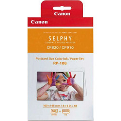 Canon RP-108 Φωτογραφικό Χαρτί Selphy CP Tri-Colour A6 (10x15) για Εκτυπωτές Θερμικής Εξάχνωσης/Μεταφοράς 108 Φύλλα (8568B001)