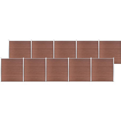 vidaXL Πάνελ Περίφραξης Καφέ 1737x186cm από WPC