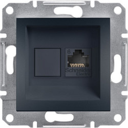 Schneider Electric Asfora Μονή Πρίζα Δικτύου RJ45 χωρίς Πλαίσιο Τύπου Cat6 σε Μαύρο Χρώμα EPH4700171