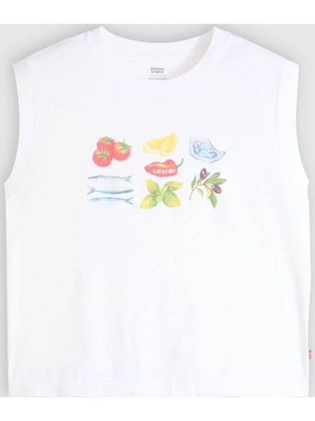 Levi's Graphic Boxy Tank Top Αμάνικο Γυναικείο - White (001MW0019)