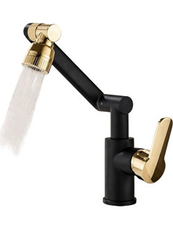 Μπαταρία Νιπτήρα Μονής Λαβής Μαύρη με Διπλό Ψεκασμό 19014-44