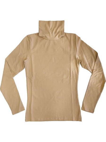 Paco & Co Basic Long Sleeve High-Neck Tee 2482816 Beige