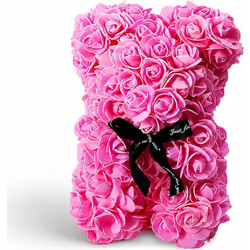 Rose Bear Αρκουδάκι με Τριαντάφυλλα 25cm Fuchsia